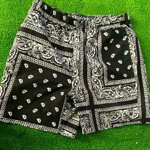 Black bandanna shorts